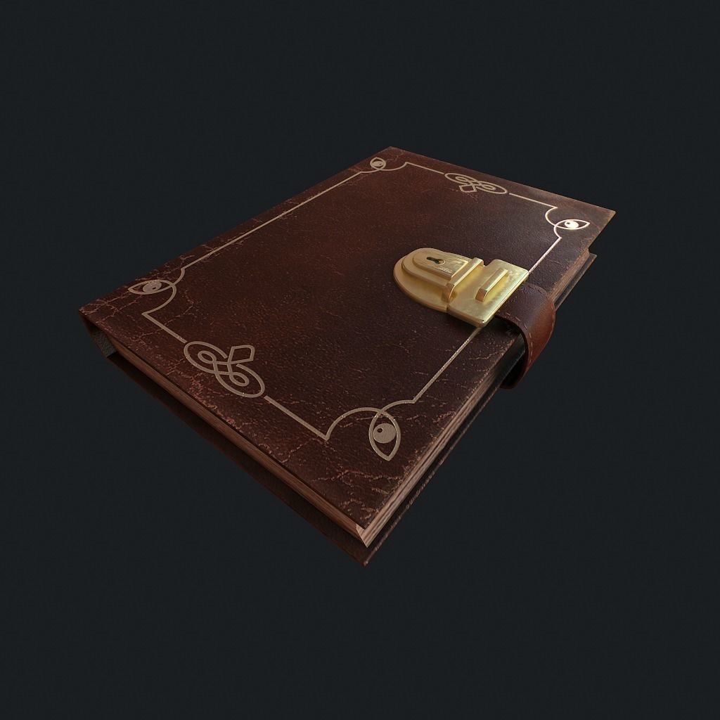 Old Book pbr Low-poly 3D model_2
