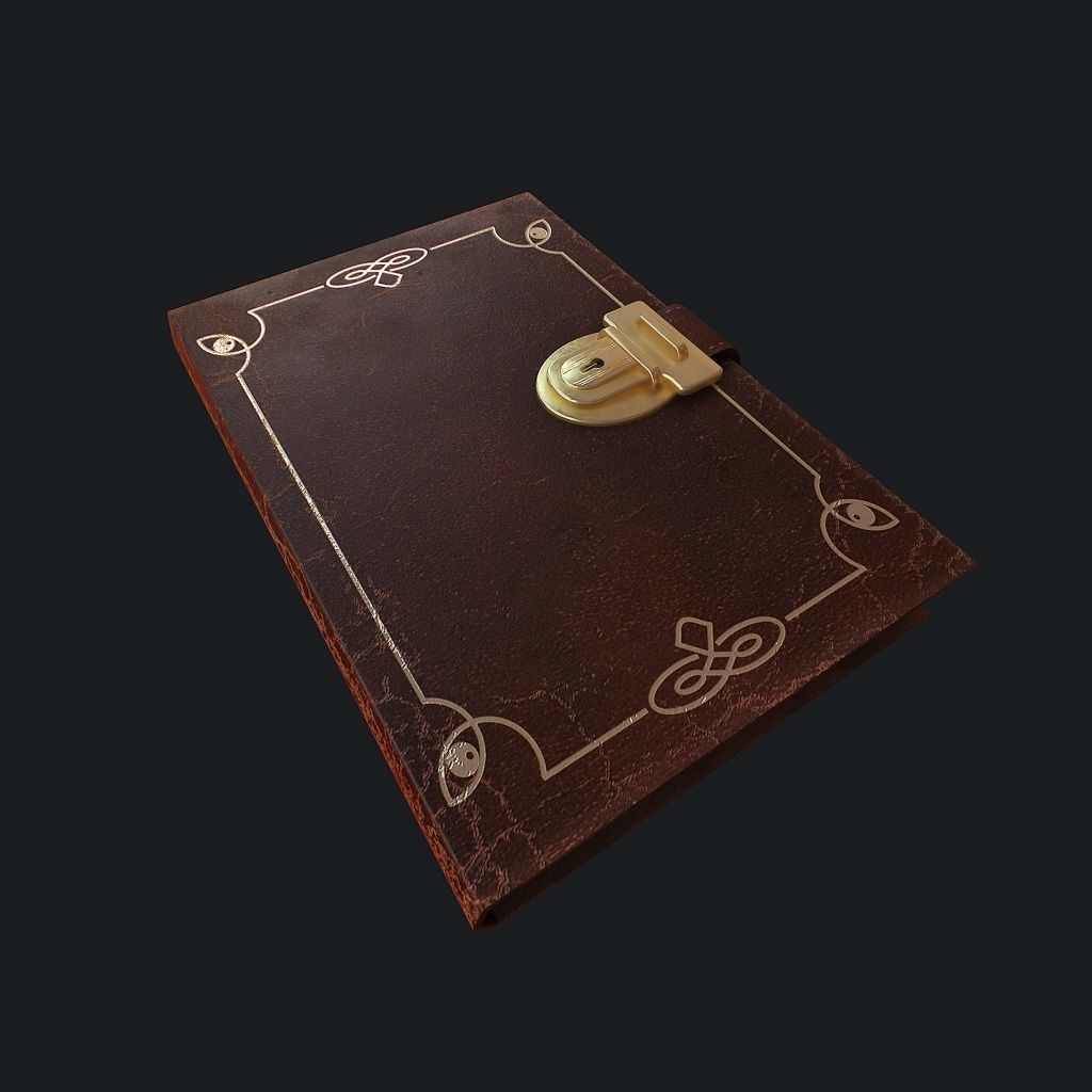 Old Book pbr Low-poly 3D model_6