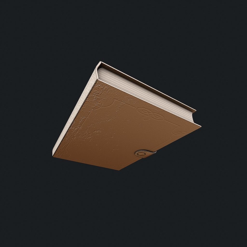 Old Book pbr Low-poly 3D model_12