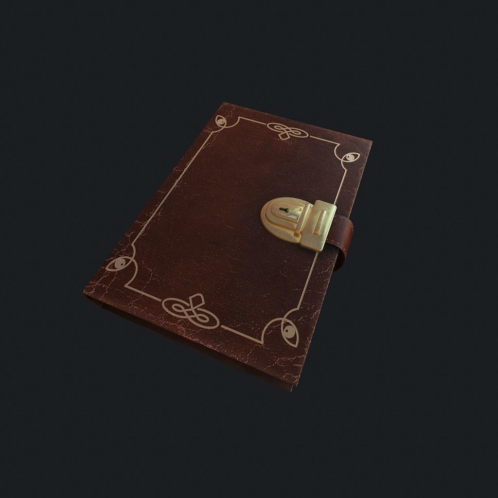 Old Book pbr Low-poly 3D model_9