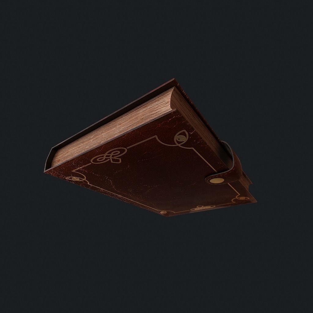 Old Book pbr Low-poly 3D model_5