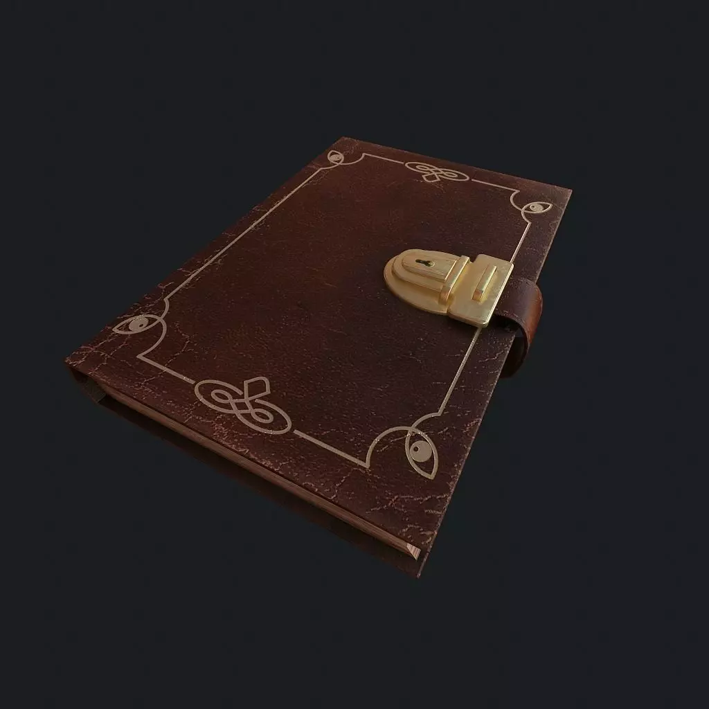 Old Book pbr Low-poly 3D model_0