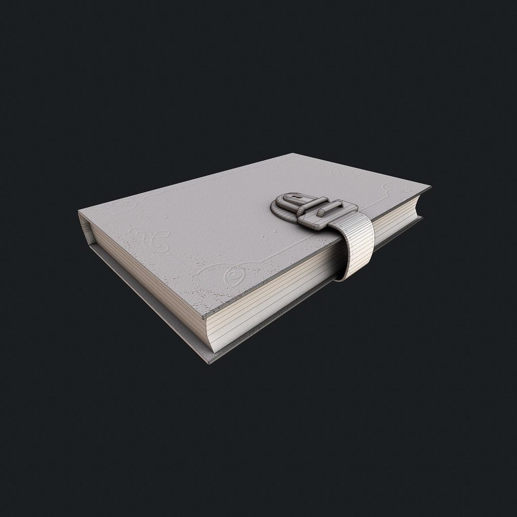 Old Book pbr Low-poly 3D model_14
