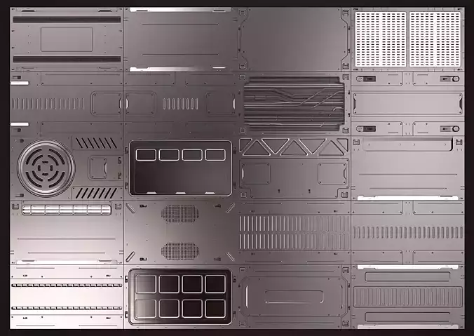 Sci Fi Panels KitBash 02 3D model