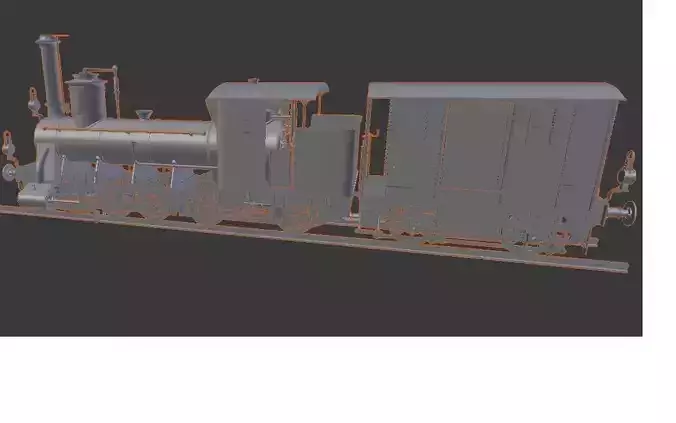 Model train steam locomotive for printing 3D print model
