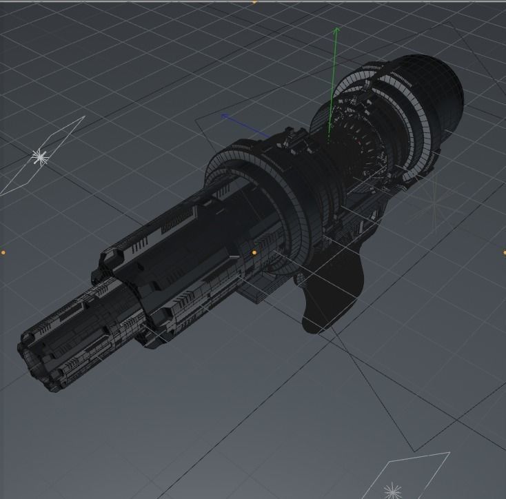Rolling Laser gun  Low-poly 3D model_2