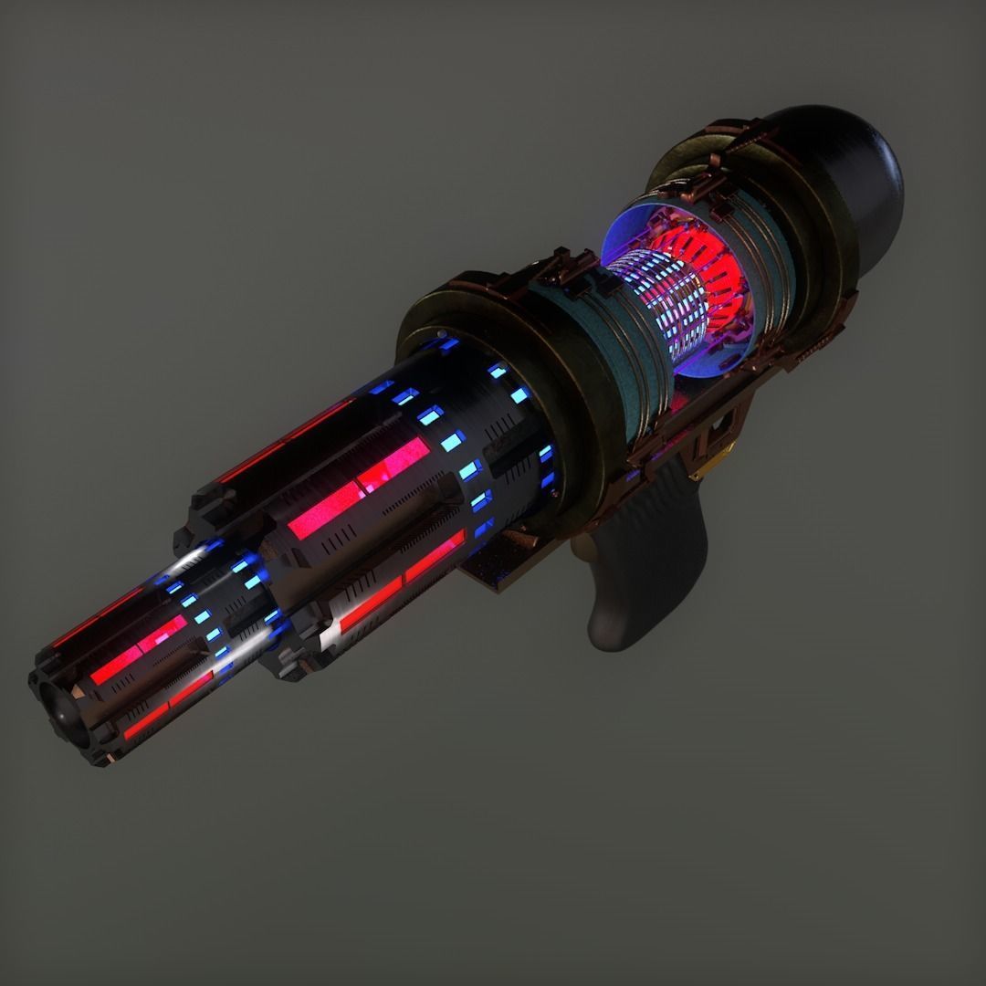 Rolling Laser gun  Low-poly 3D model_1