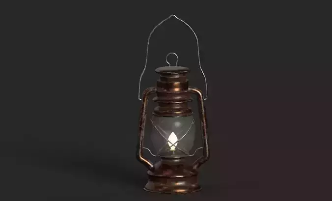 OLD GAS LAMP HIGH QUALITY LOW-POLY