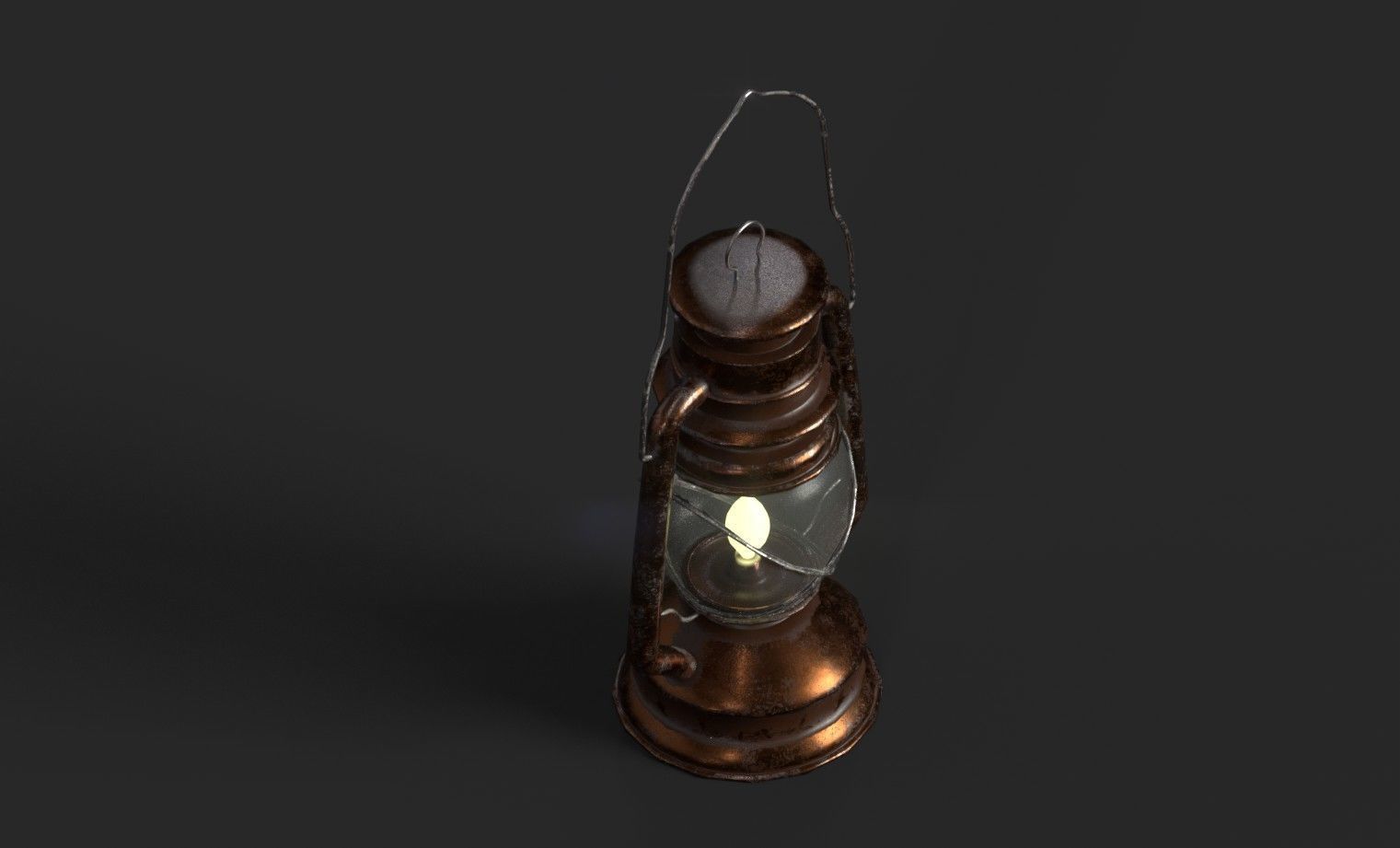 OLD GAS LAMP HIGH QUALITY LOW-POLY Low-poly 3D model_3
