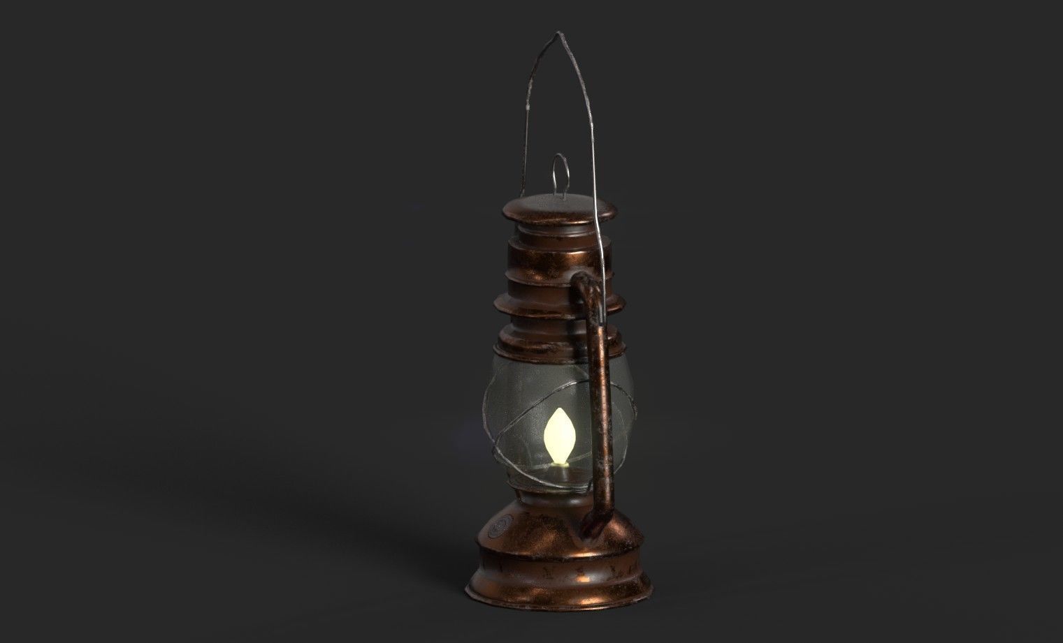 OLD GAS LAMP HIGH QUALITY LOW-POLY Low-poly 3D model_2