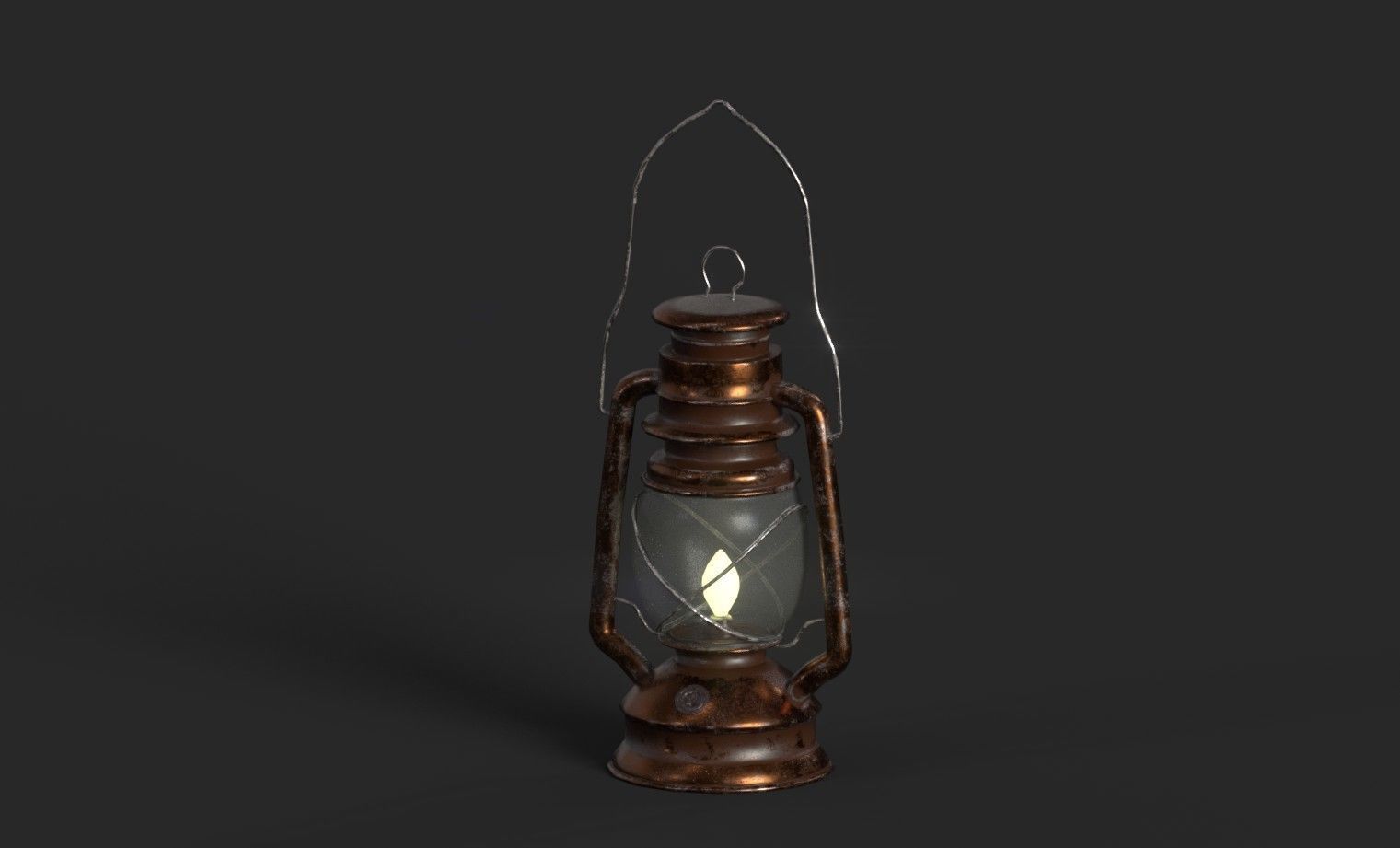 OLD GAS LAMP HIGH QUALITY LOW-POLY Low-poly 3D model_1