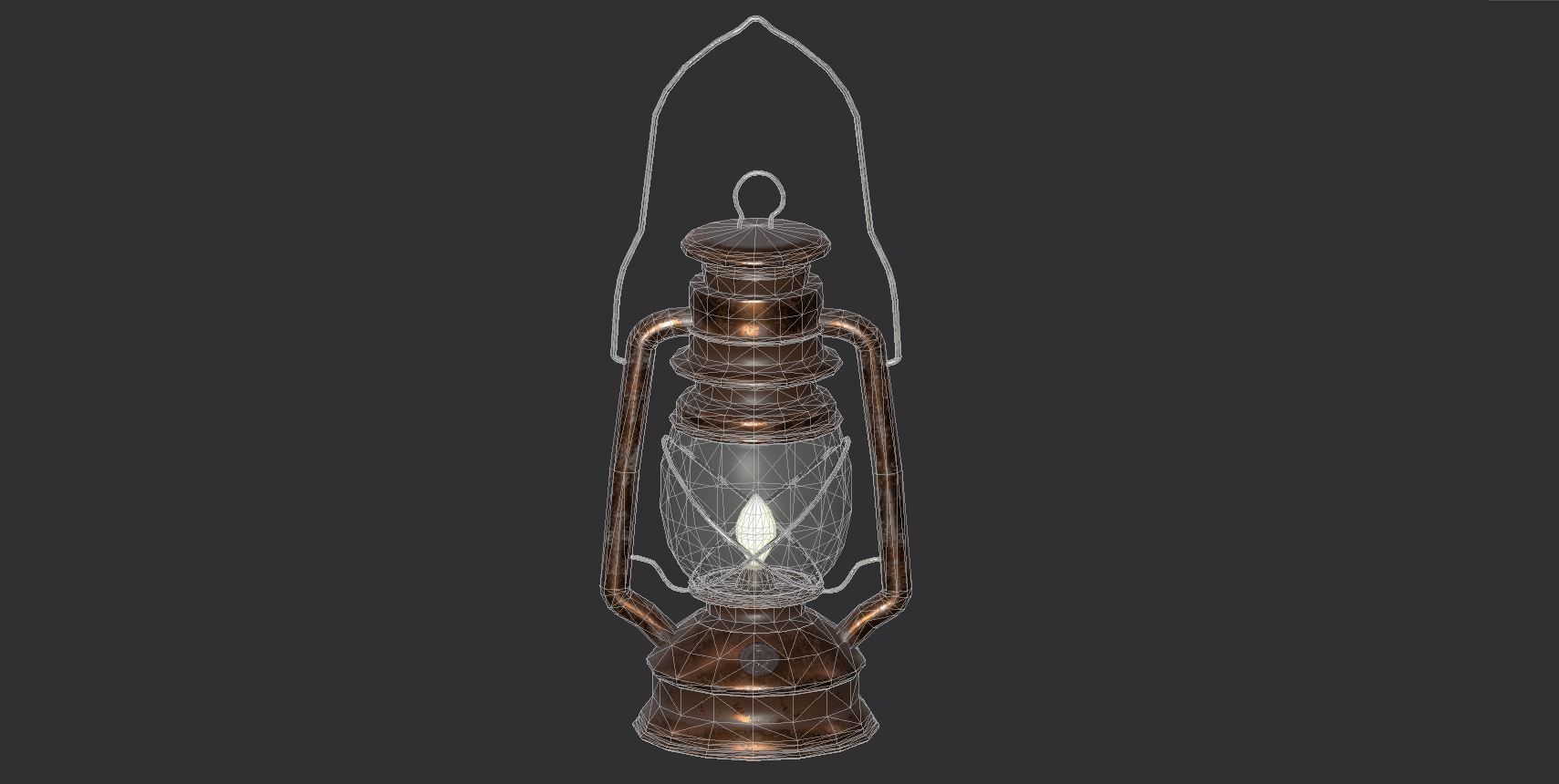 OLD GAS LAMP HIGH QUALITY LOW-POLY Low-poly 3D model_5