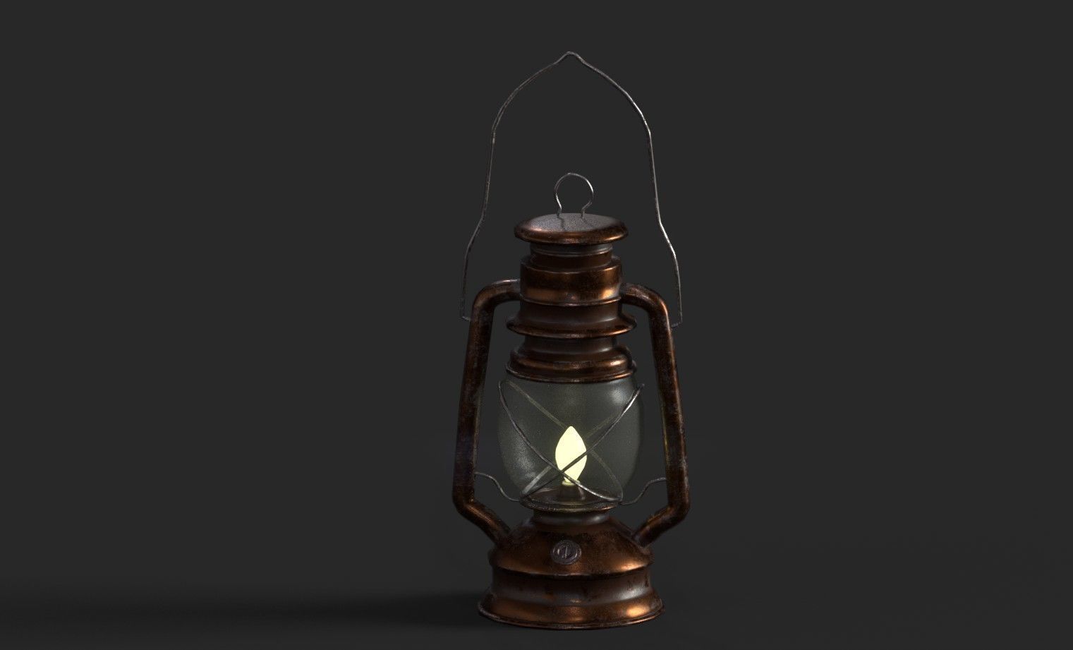 OLD GAS LAMP HIGH QUALITY LOW-POLY Low-poly 3D model_4