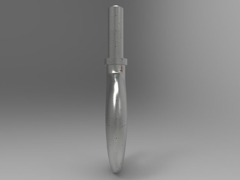 Crane hook with pulley block 3D model_5