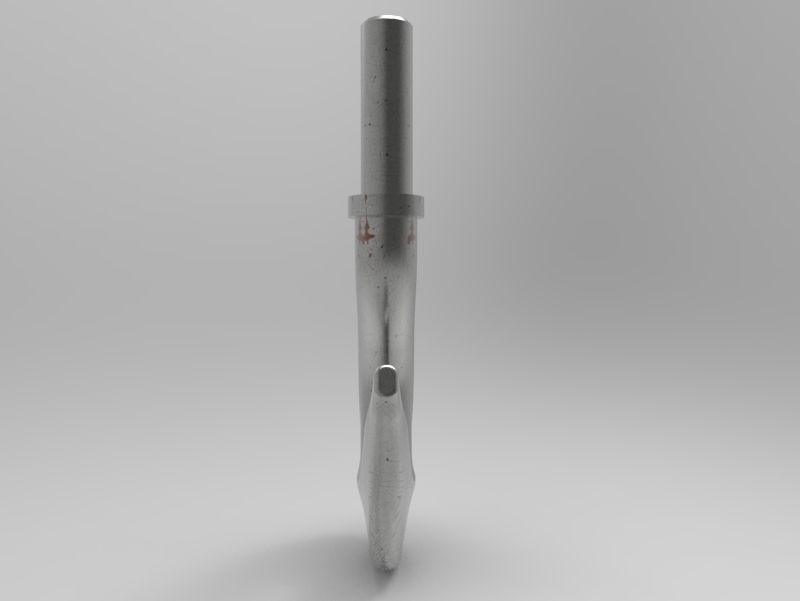 Crane hook with pulley block 3D model_2