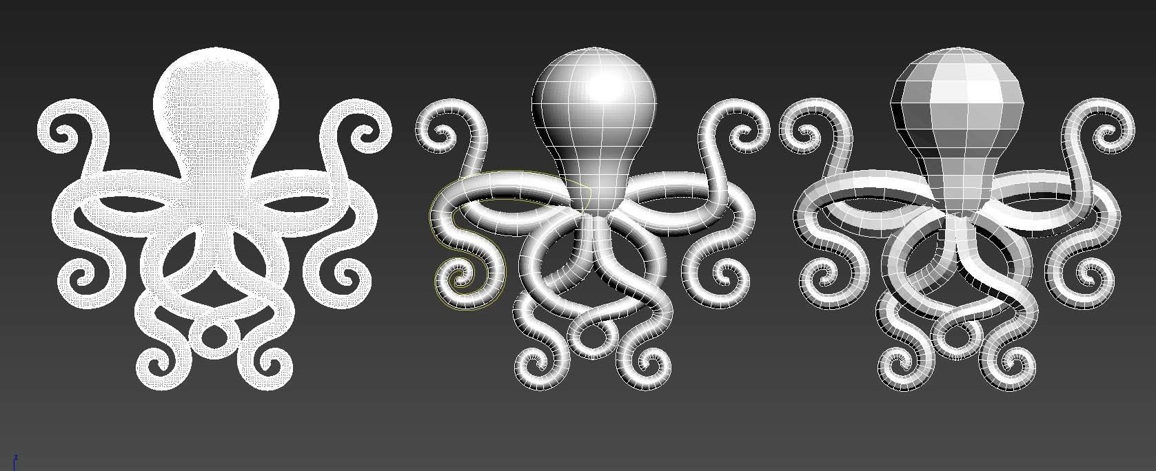 octopus Low-poly 3D model_31