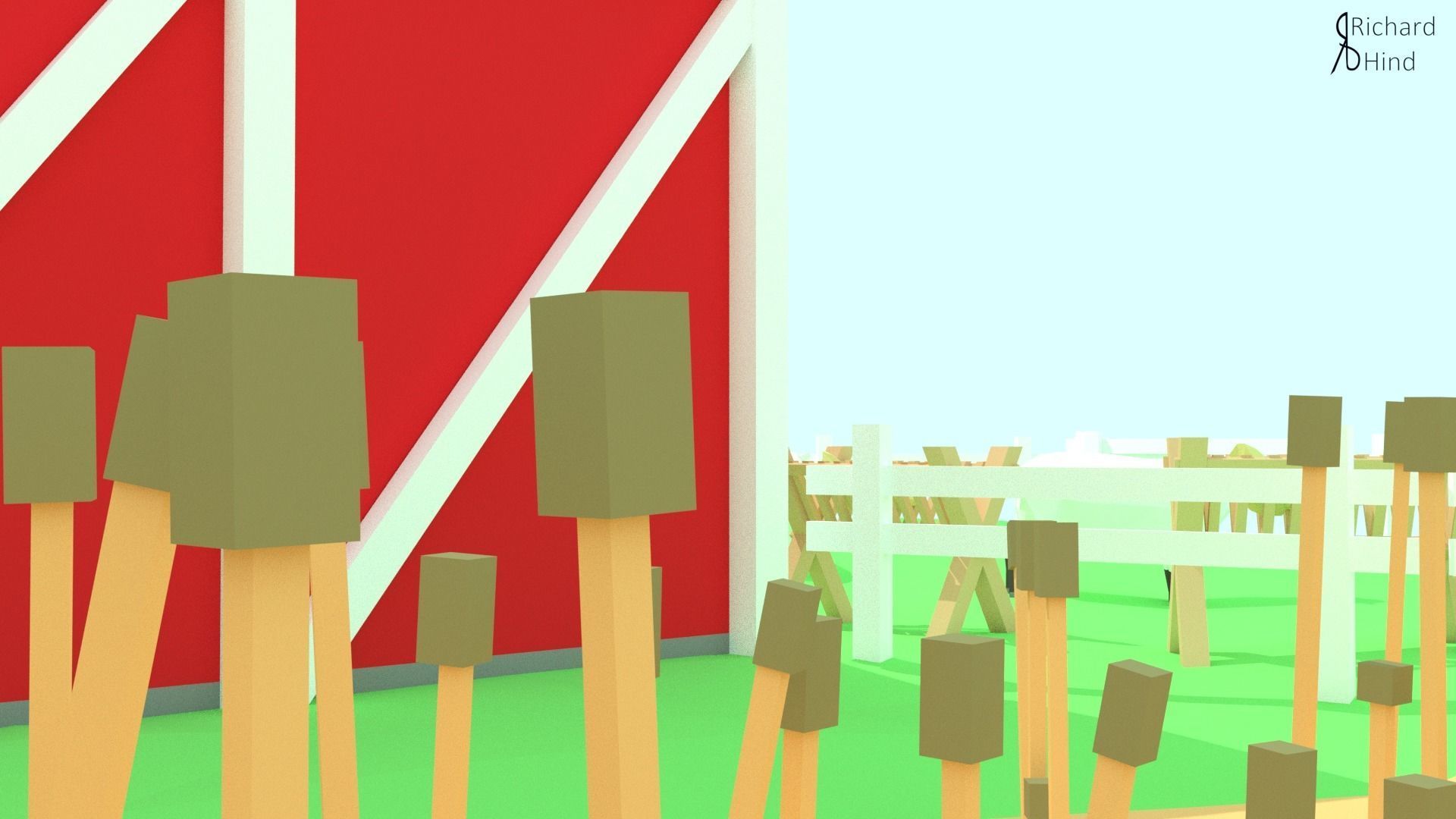 low poly farm by RICHARD HIND Free low-poly 3D model_3