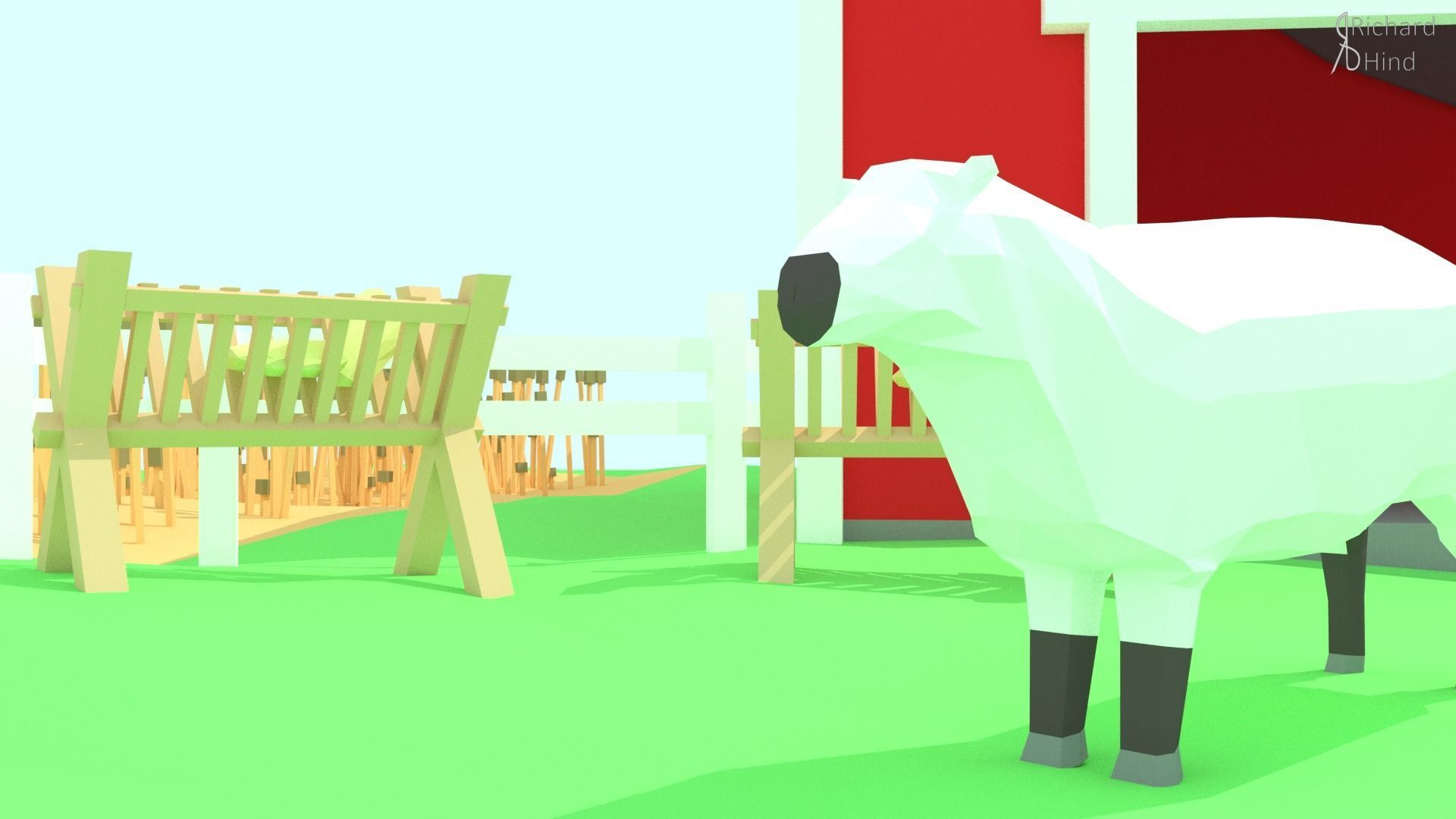 low poly farm by RICHARD HIND Free low-poly 3D model_2