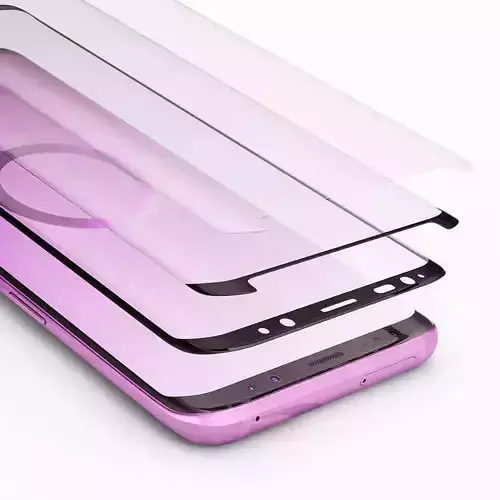 Samsung Galaxy S9 Lilac Purple and 3 Protector Glass 3D model