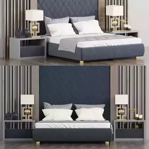 Bedroom2 modern bedroom with headboard and nightstands