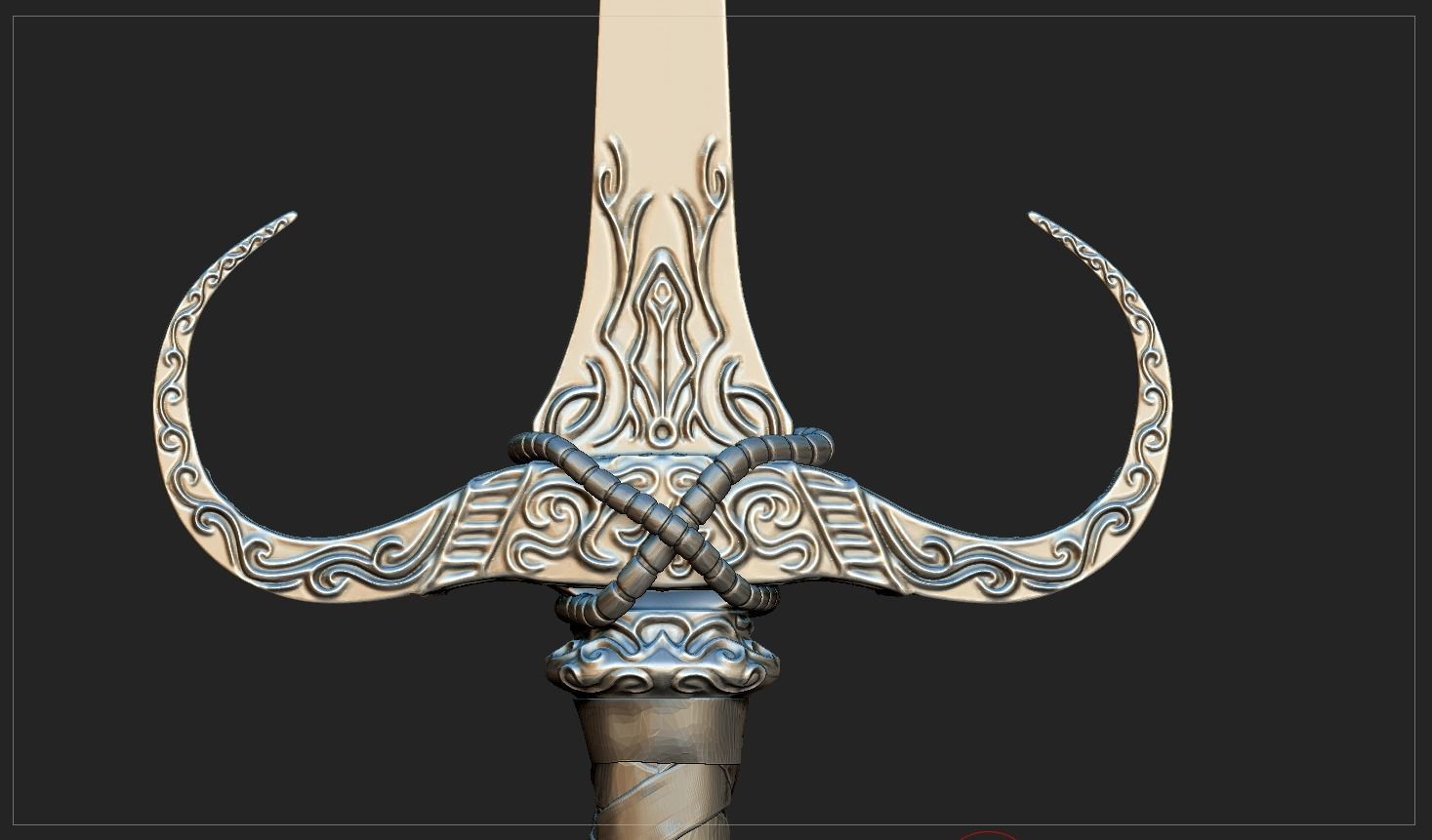 Dagger golden sword 3D model_8