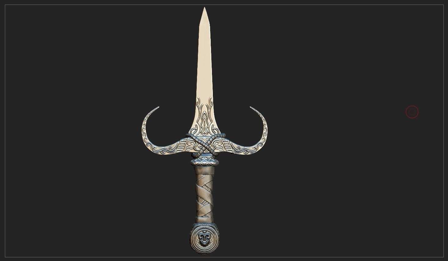 Dagger golden sword 3D model_7