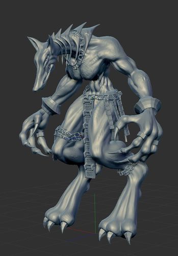 Anubis demon with claws 3D print model