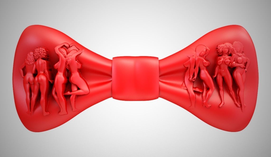 Bowtie bow tie with women 3D print model_6
