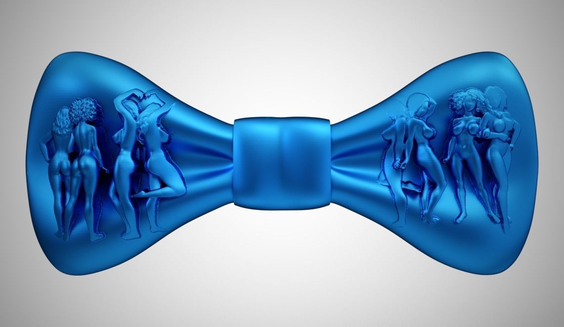 Bowtie bow tie with women 3D print model_1
