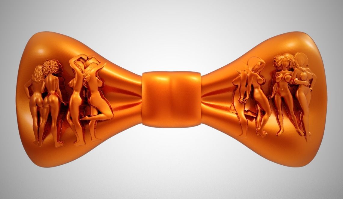 Bowtie bow tie with women 3D print model_5
