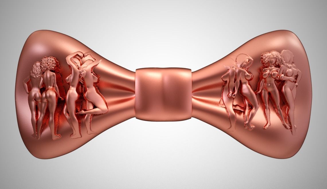 Bowtie bow tie with women 3D print model_3
