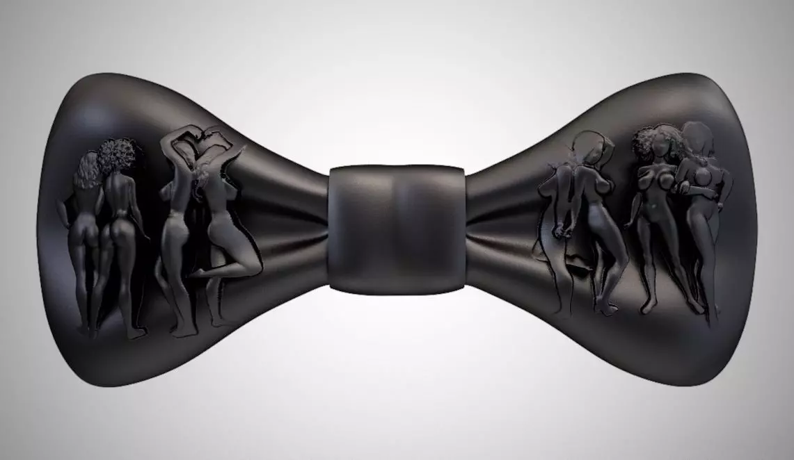Bowtie bow tie with women 3D print model_0
