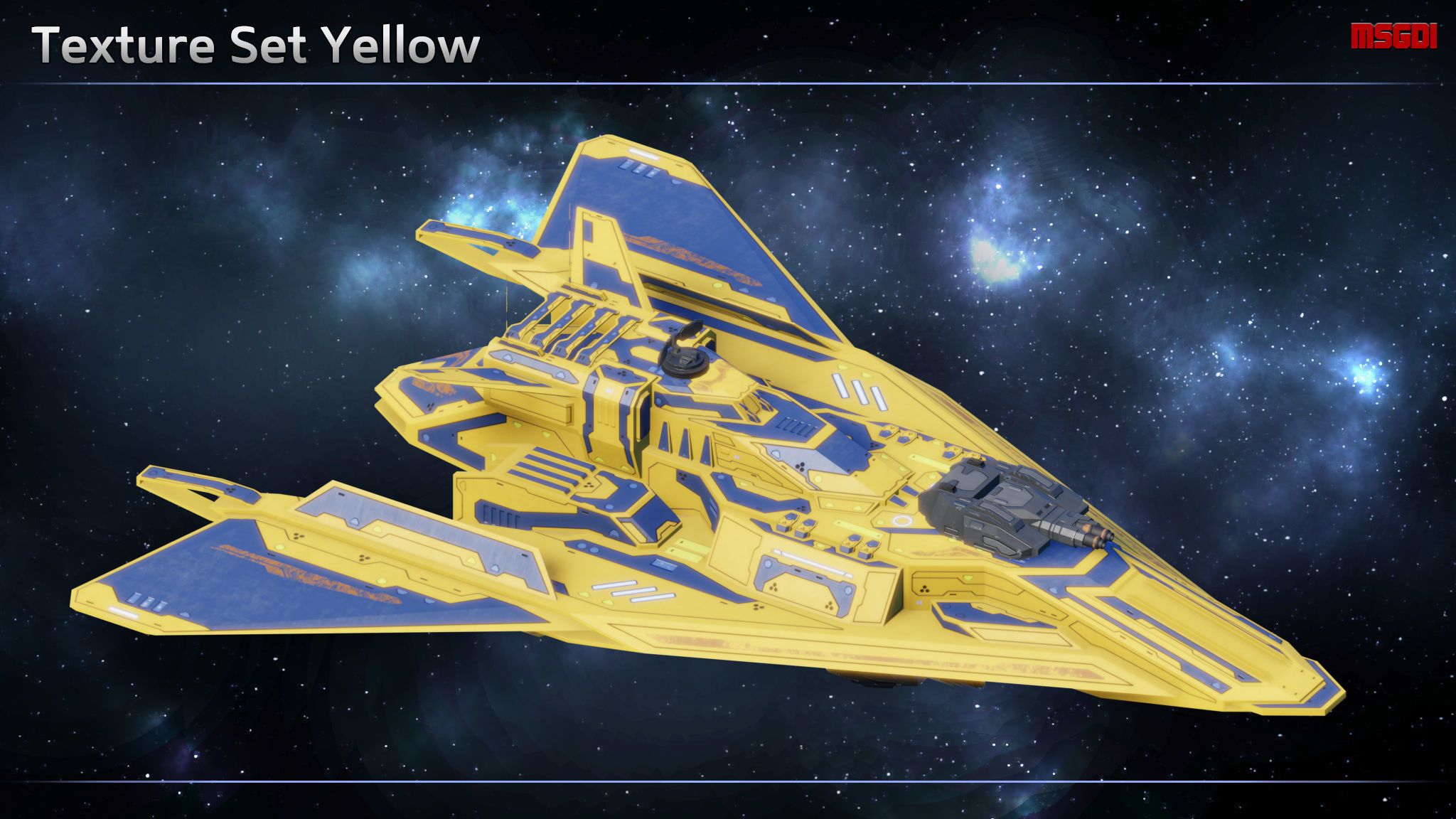 Spaceship Frigate Outlaw Low-poly 3D model_10