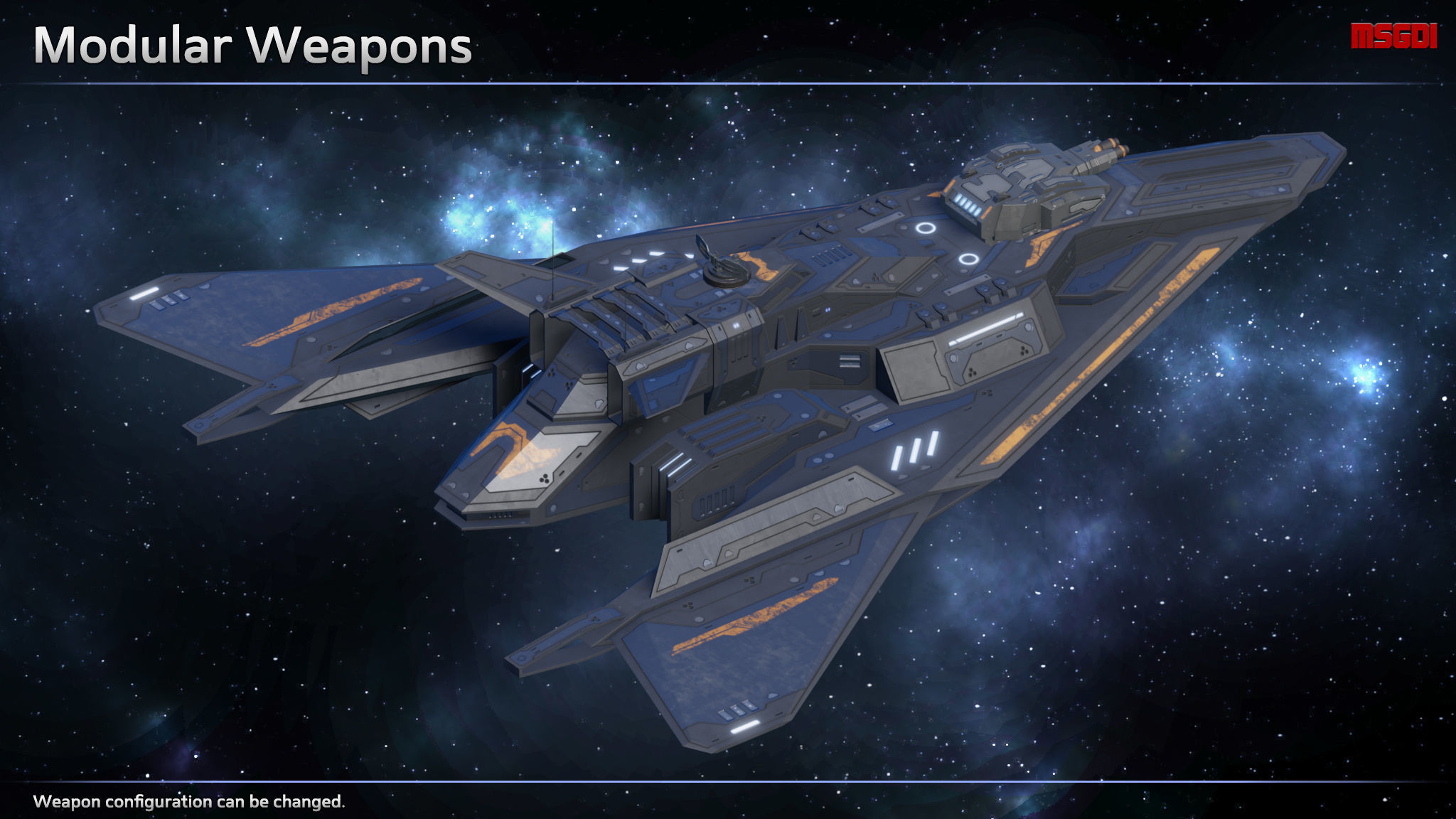 Spaceship Frigate Outlaw Low-poly 3D model_3