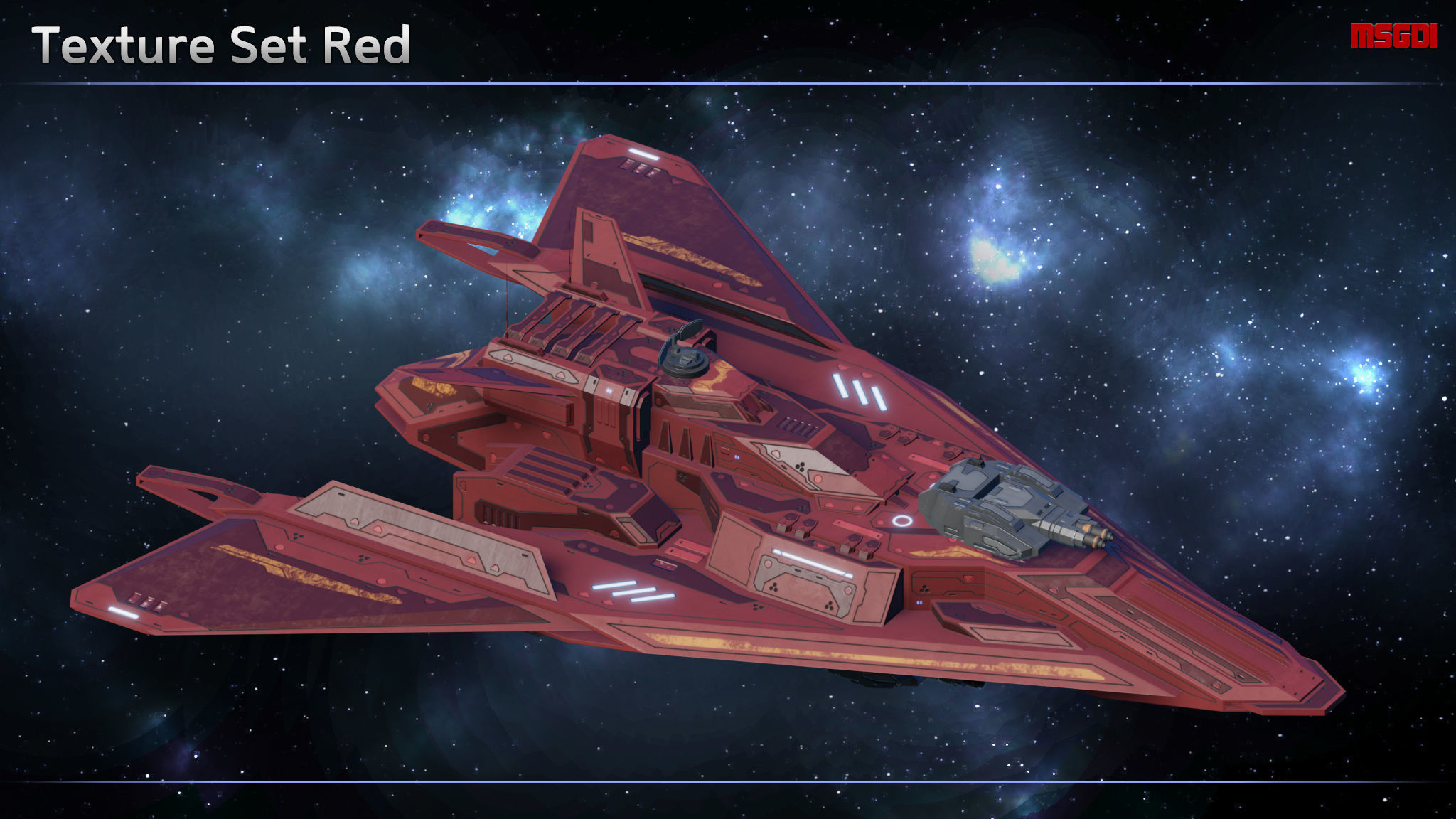 Spaceship Frigate Outlaw Low-poly 3D model_8