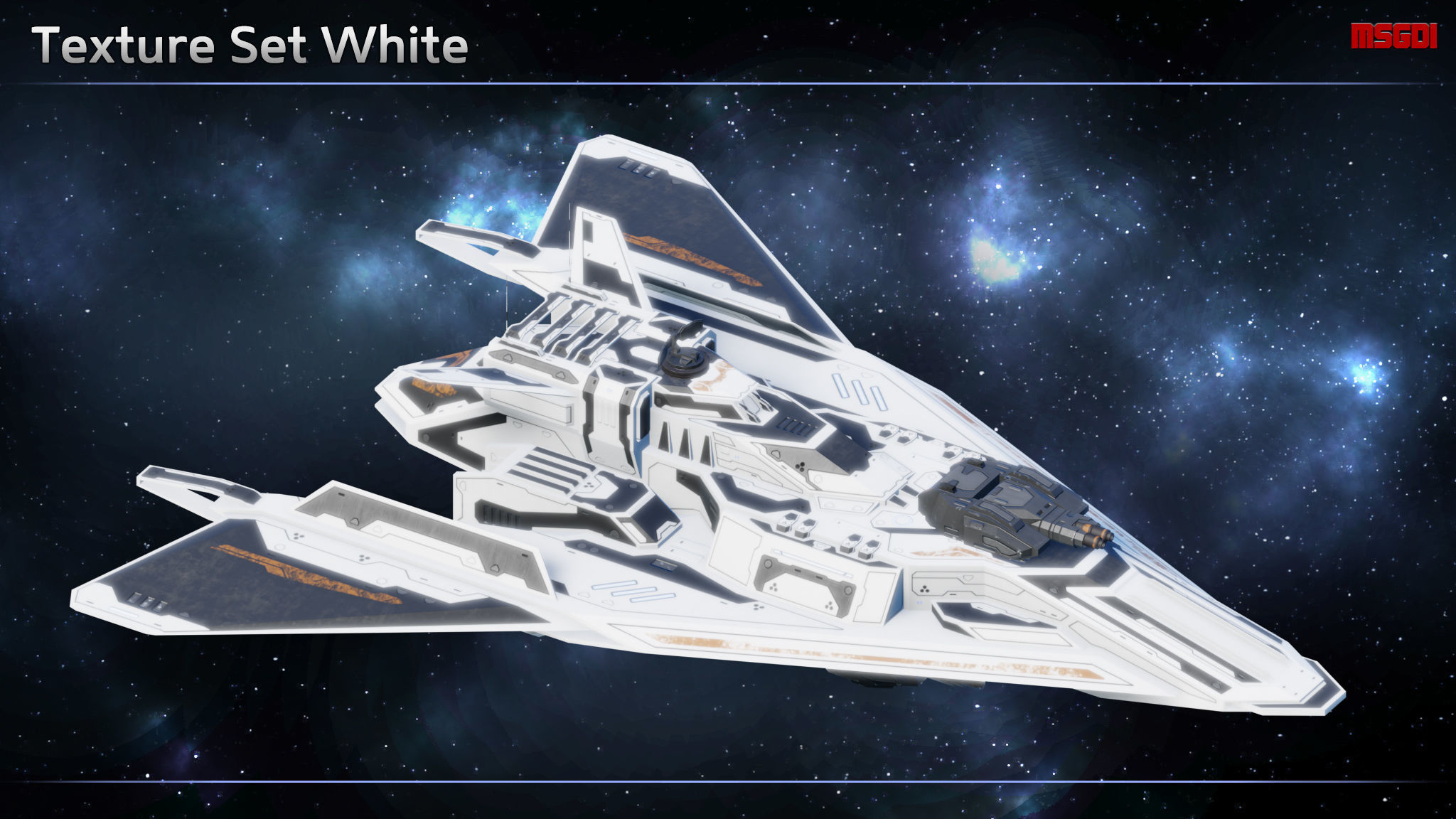 Spaceship Frigate Outlaw Low-poly 3D model_9