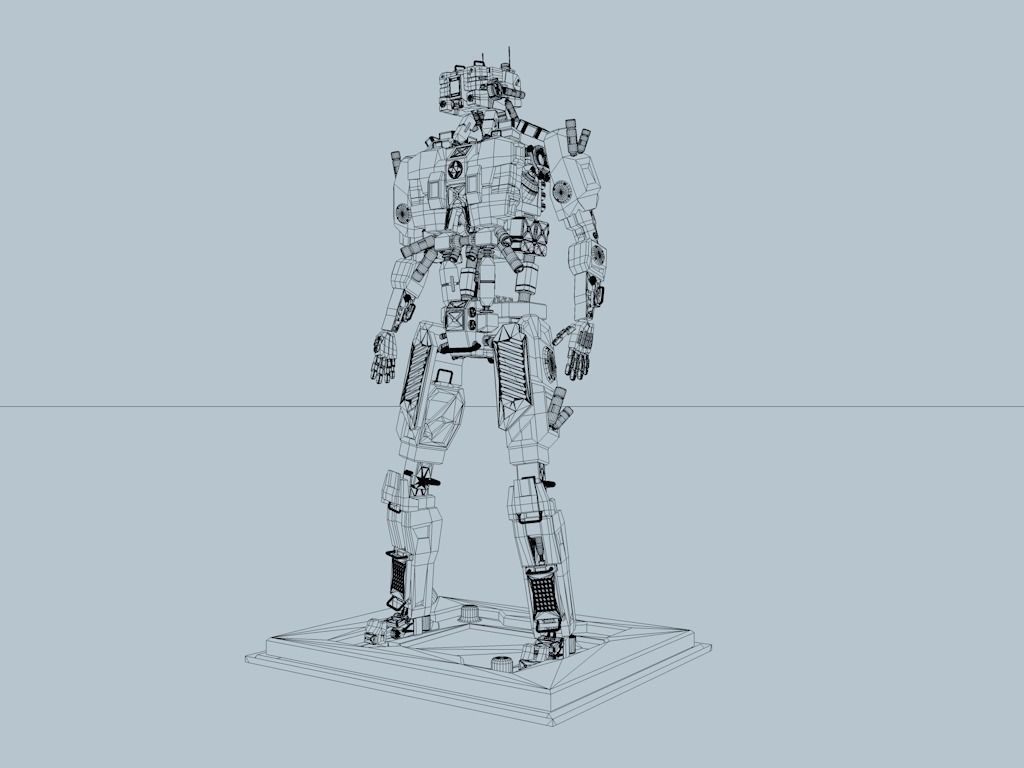 robot rigged design  3D model_4