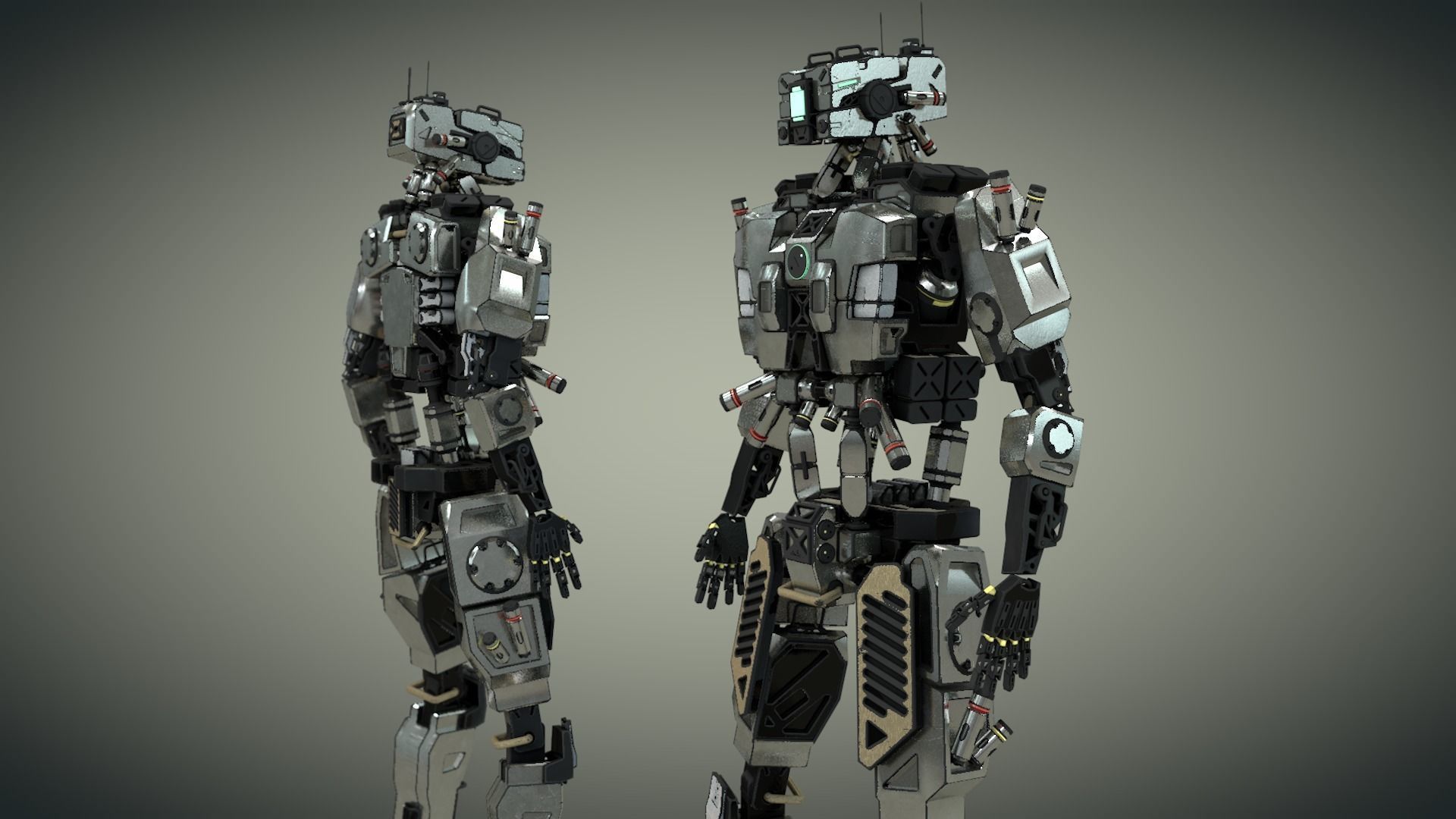robot rigged design  3D model_1