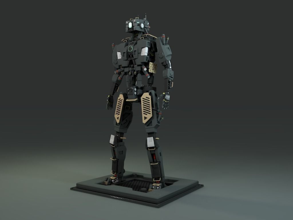 robot rigged design  3D model_2