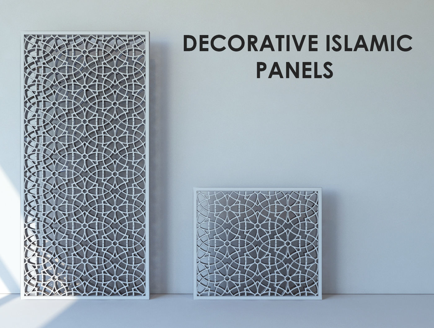 Islamic Pattern Panel 2 Sizes 3D model_1