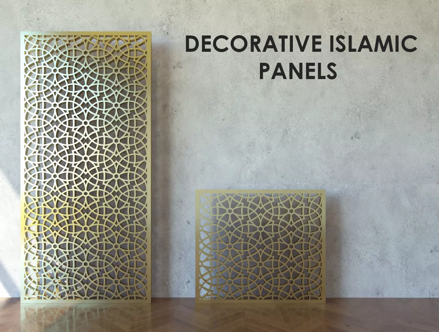 Islamic Pattern Panel 2 Sizes 3D model_0