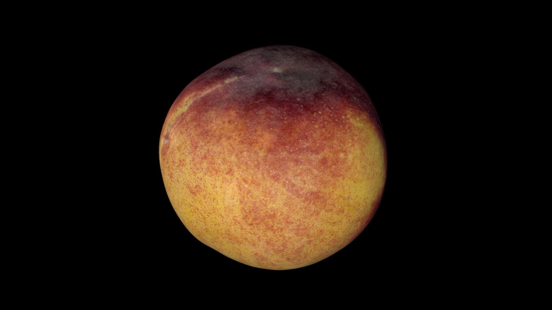 Peach Low-poly 3D model_9