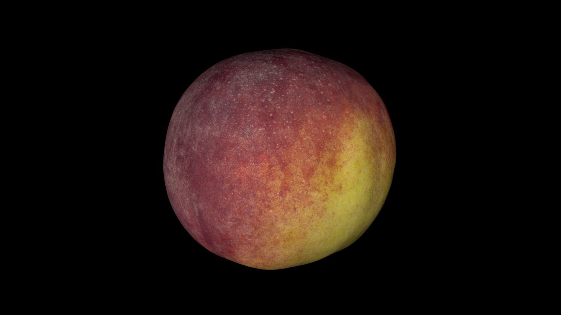 Peach Low-poly 3D model_3