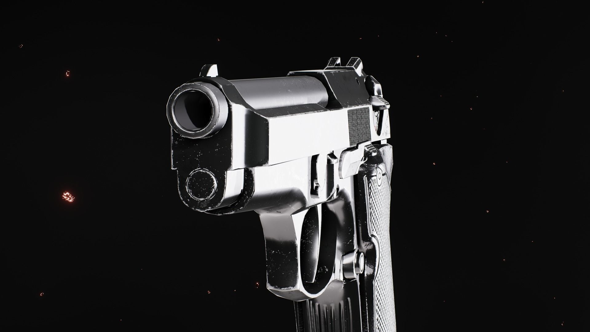 Beretta M9 Low-poly 3D model_8