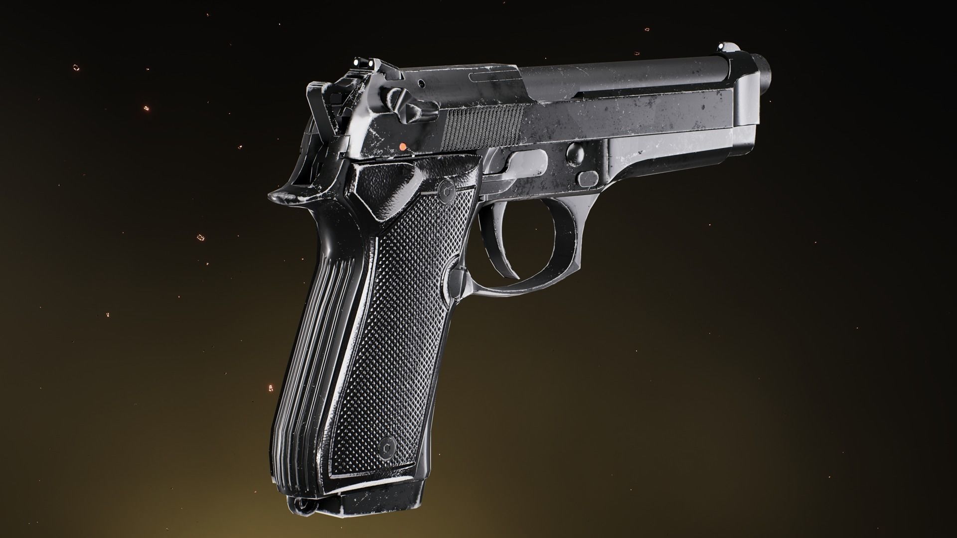 Beretta M9 Low-poly 3D model_11