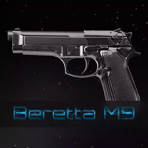 Beretta M9 Low-poly 3D model