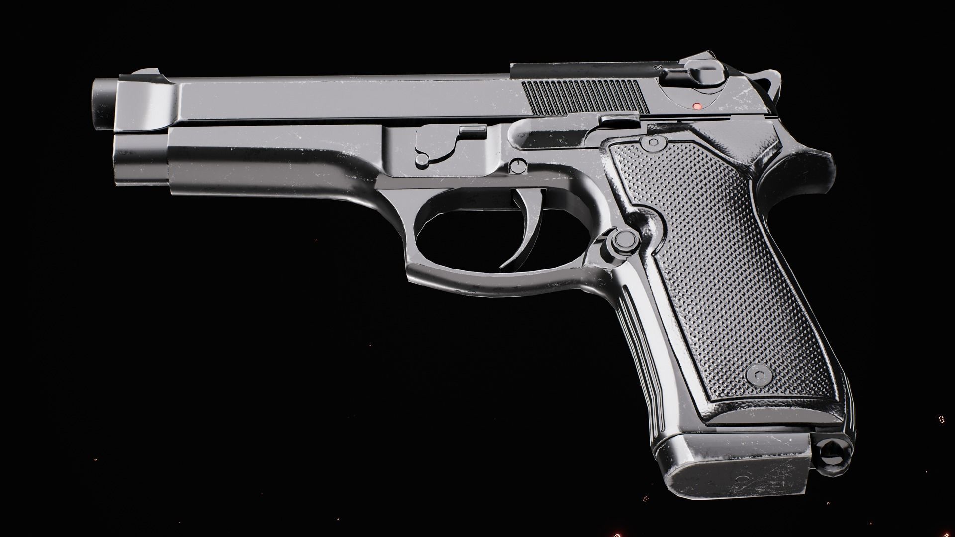 Beretta M9 Low-poly 3D model_6