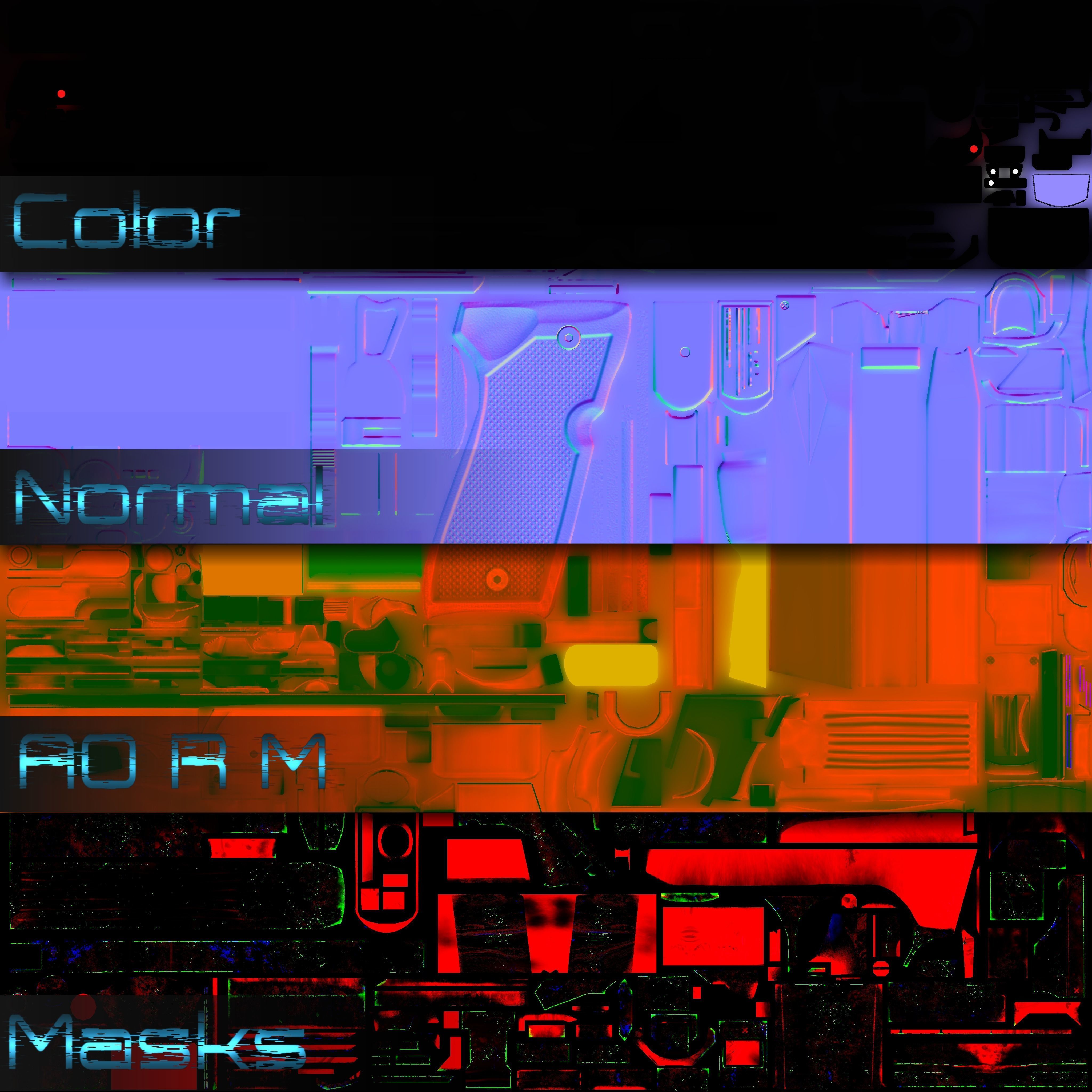 Beretta M9 Low-poly 3D model_13