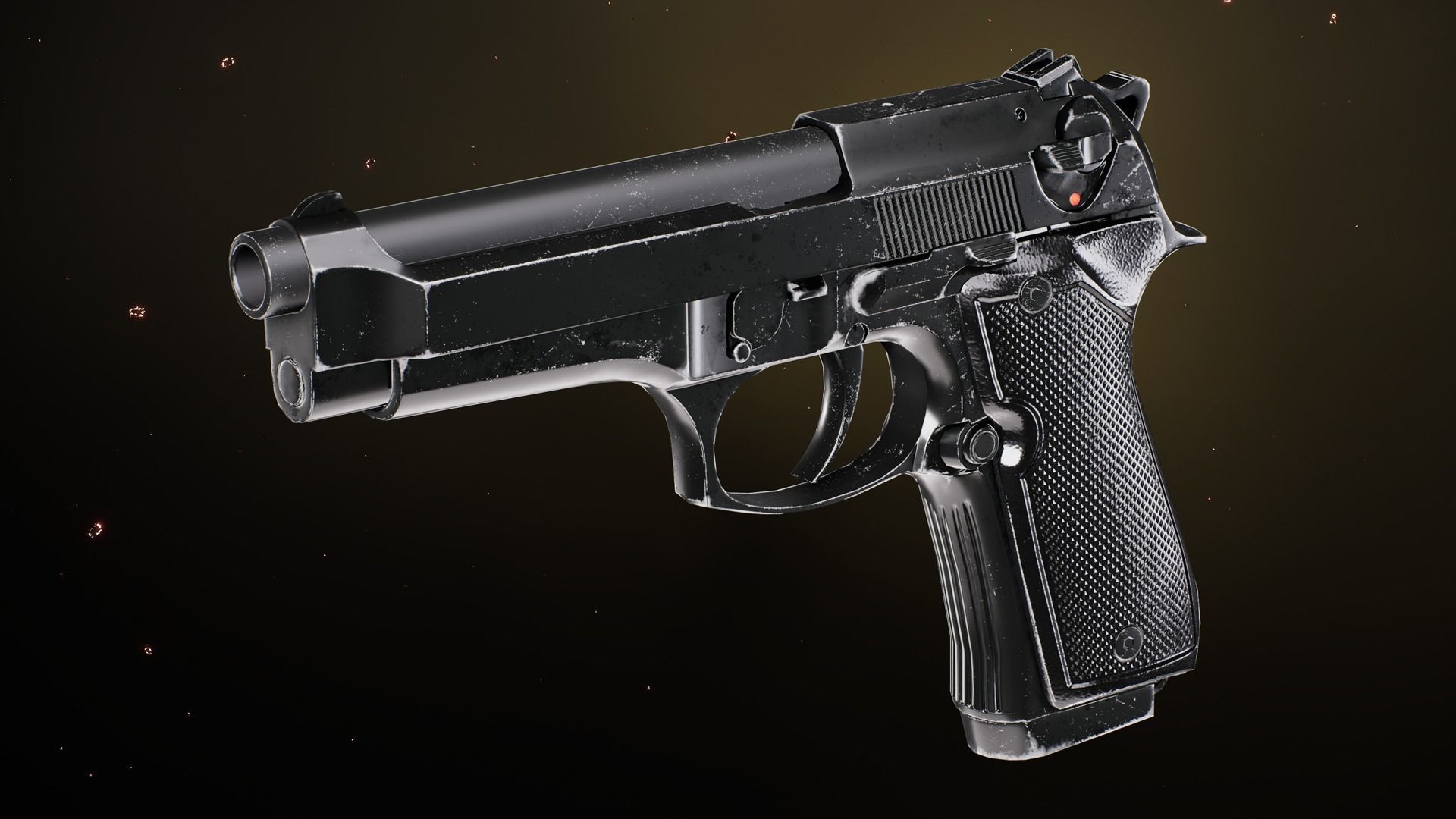 Beretta M9 Low-poly 3D model_5