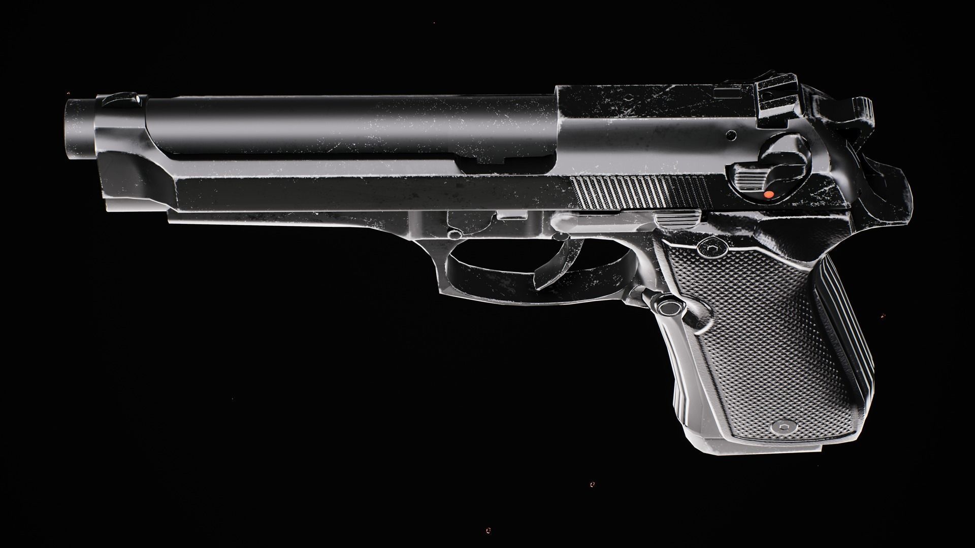 Beretta M9 Low-poly 3D model_7